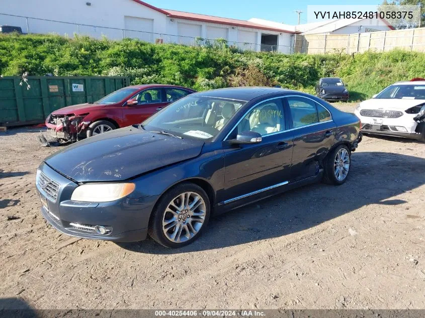 YV1AH852481058375 2008 Volvo S80 V8