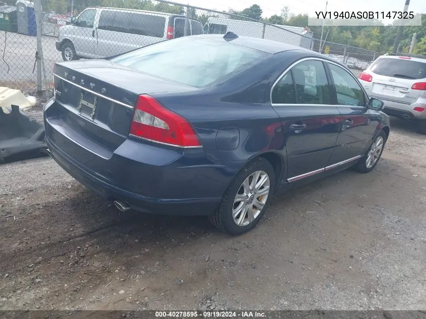 YV1940AS0B1147325 2011 Volvo S80 3.2