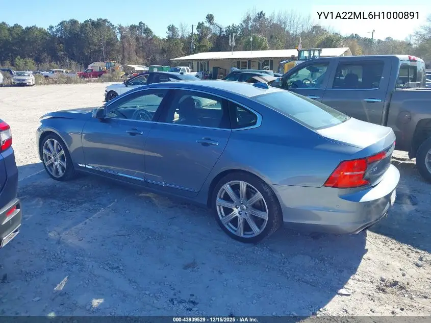 YV1A22ML6H1000891 2017 Volvo S90 T6 Inscription