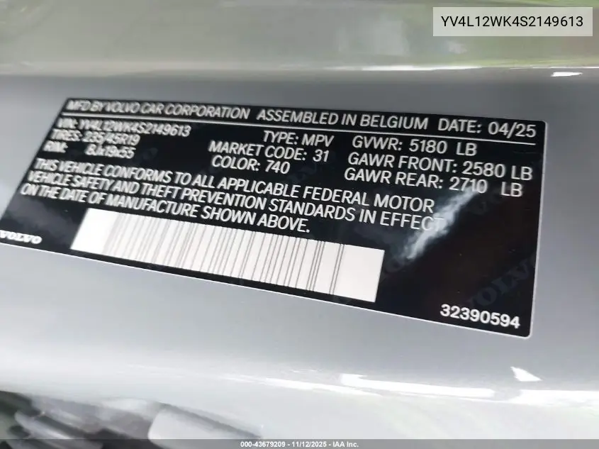 YV4L12WK4S2149613 2025 Volvo V60 Cross Country B5 Plus