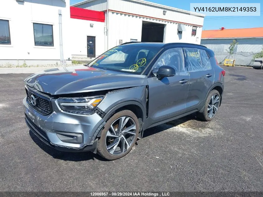 YV4162UM8K2149353 2019 Volvo Xc40