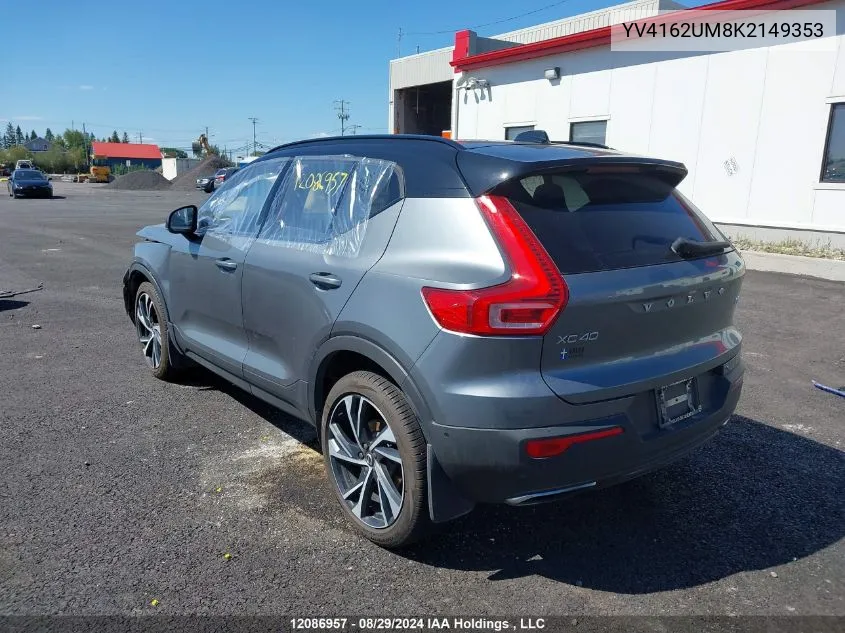 YV4162UM8K2149353 2019 Volvo Xc40