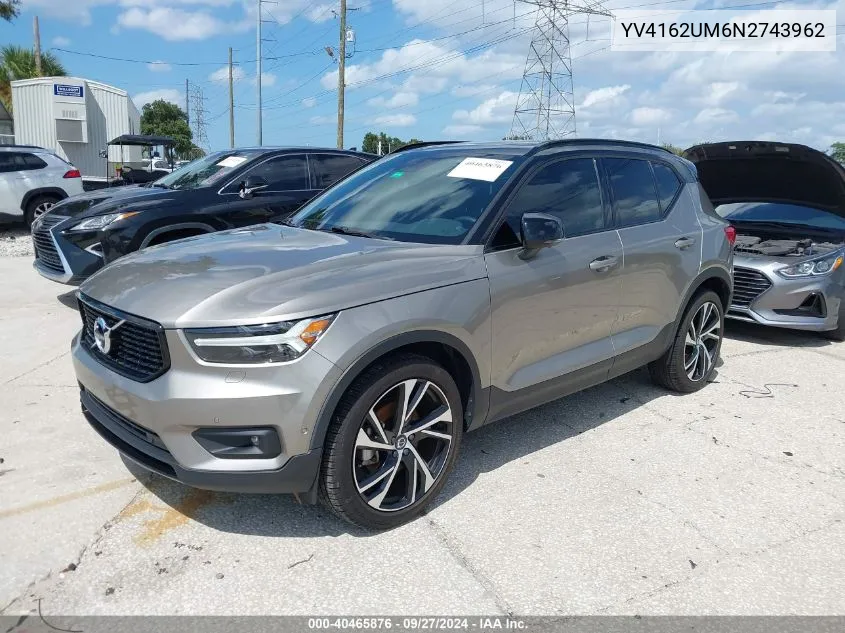 YV4162UM6N2743962 2022 Volvo Xc40 T5 R-Design