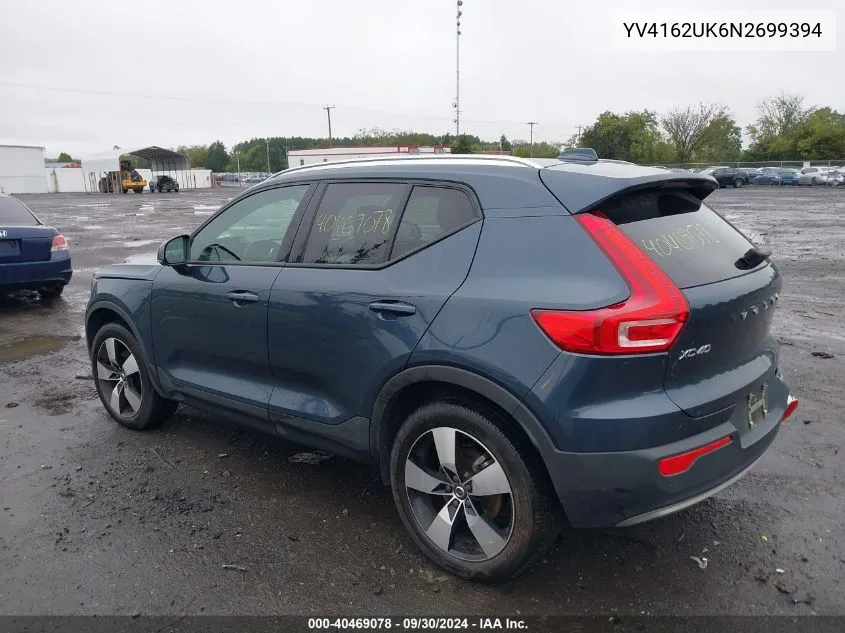 YV4162UK6N2699394 2022 Volvo Xc40 T5 Momentum