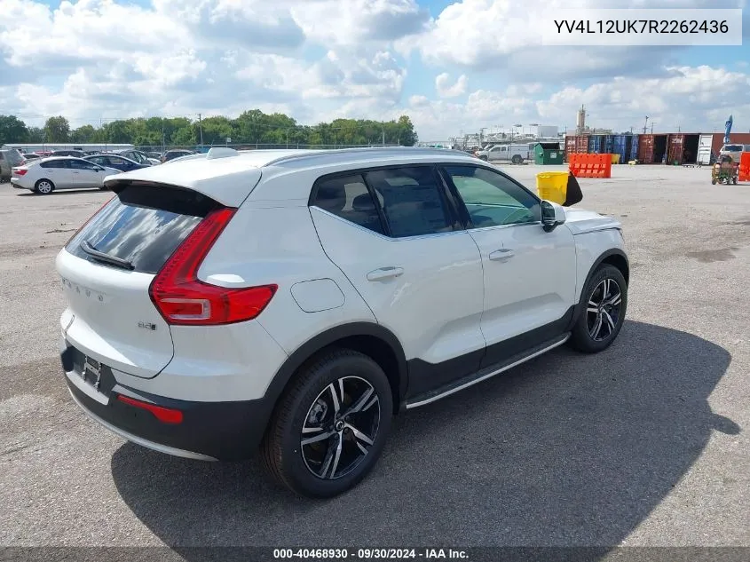 YV4L12UK7R2262436 2024 Volvo Xc40 B5 Core Bright Theme/B5 Core Dark Theme