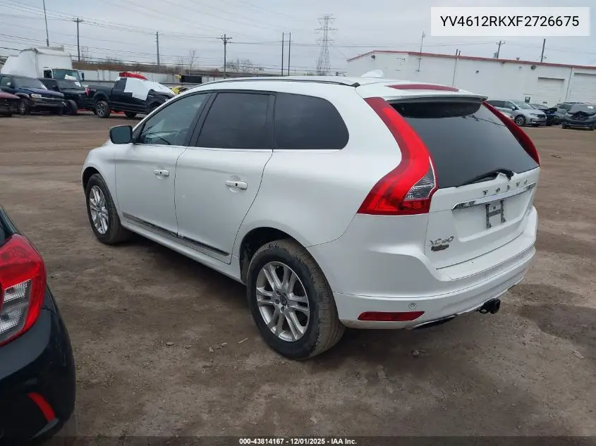 YV4612RKXF2726675 2015 Volvo Xc60 T5/T5 Premier