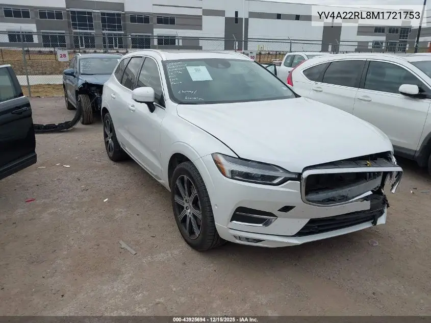 YV4A22RL8M1721753 2021 Volvo Xc60 T6 Inscription