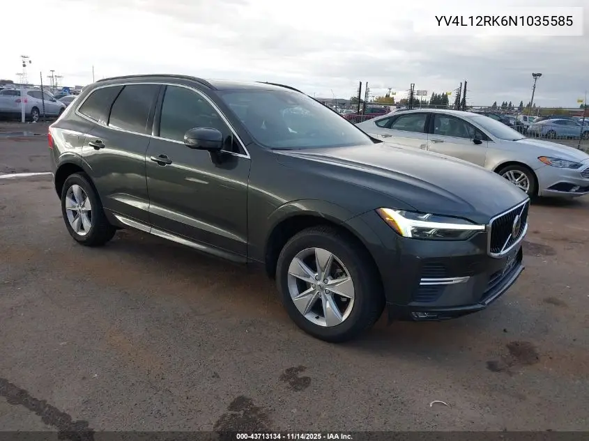 YV4L12RK6N1035585 2022 Volvo Xc60 B5 Momentum
