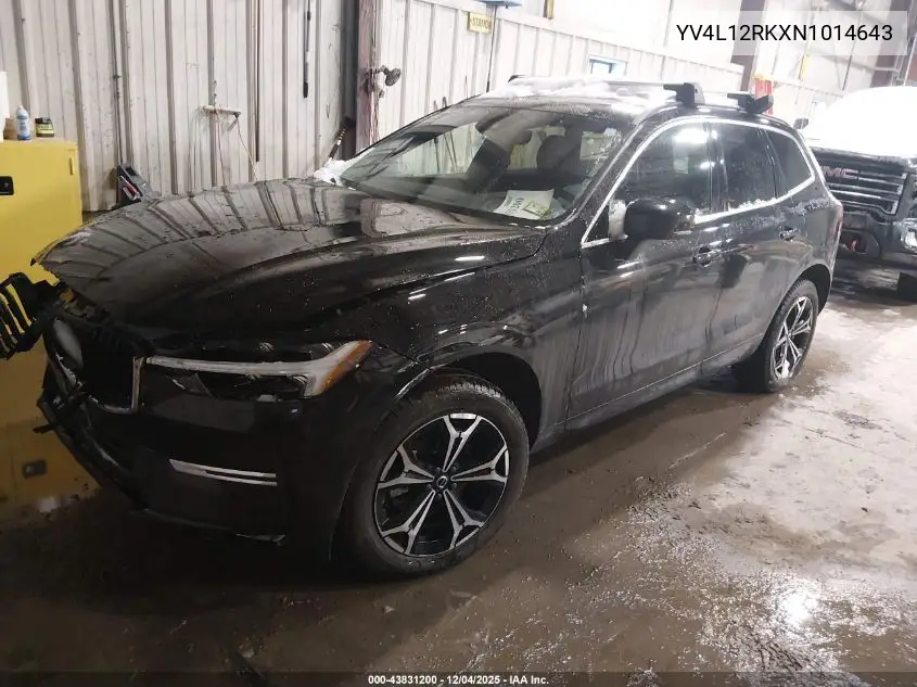 YV4L12RKXN1014643 2022 Volvo Xc60 B5 Momentum