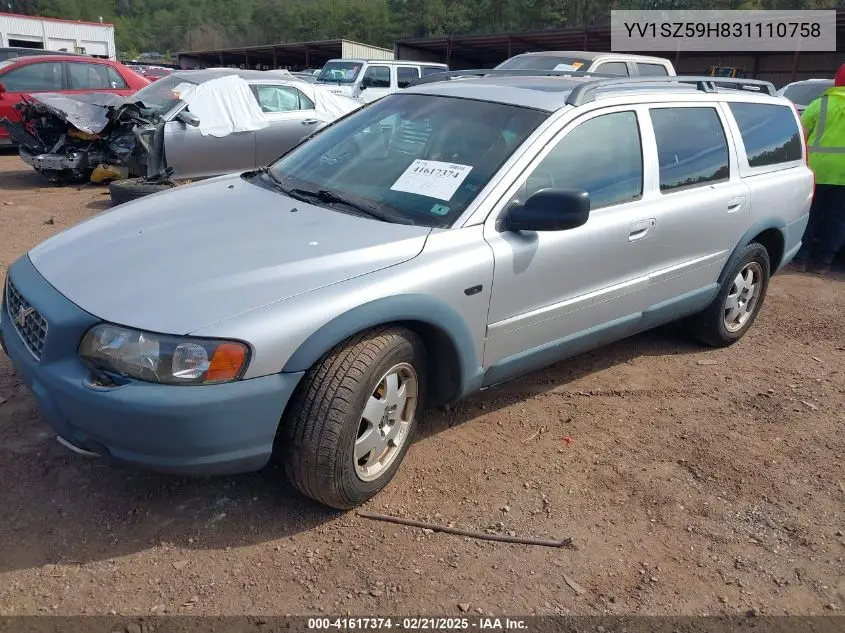 2003 Volvo Xc70 2.5T VIN: YV1SZ59H831110758 Lot: 41617374