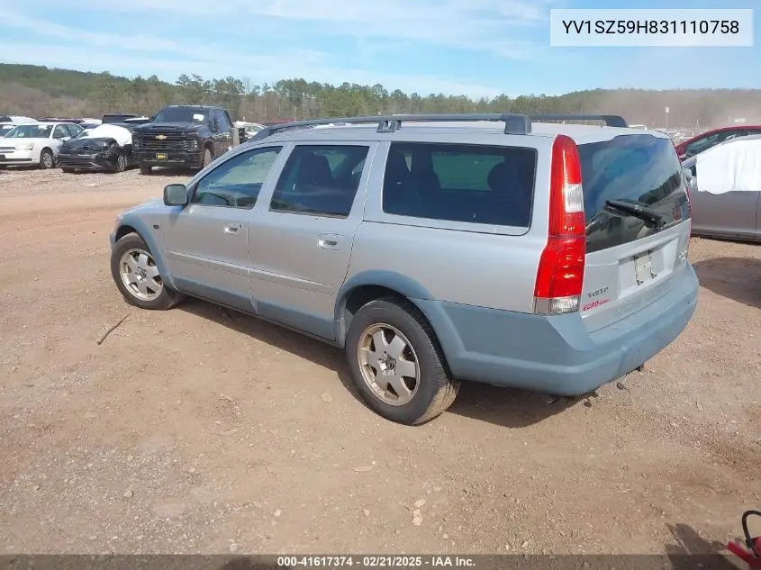 2003 Volvo Xc70 2.5T VIN: YV1SZ59H831110758 Lot: 41617374
