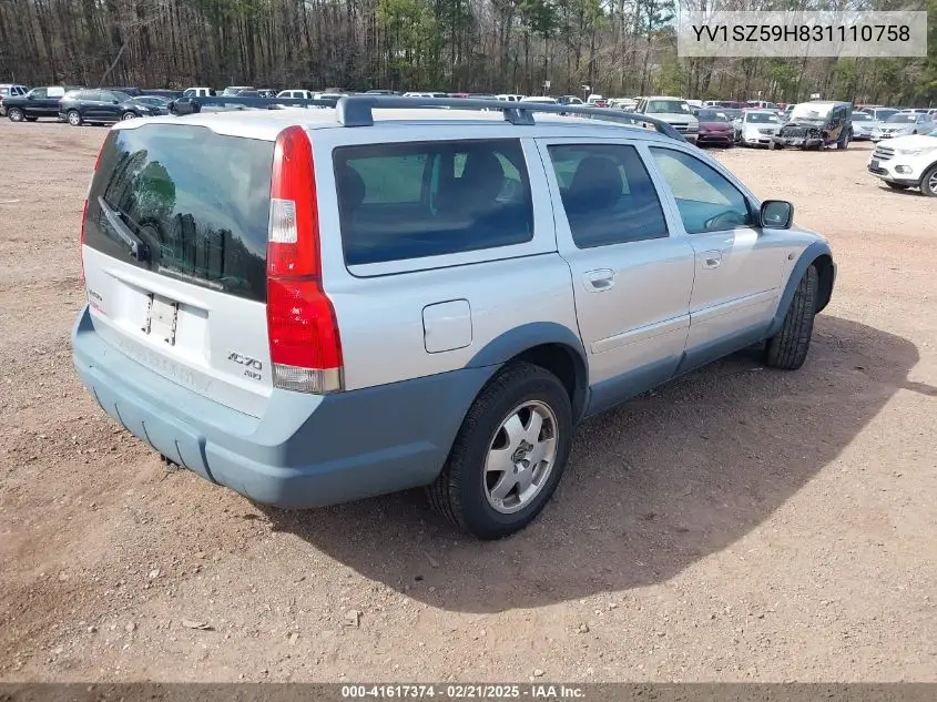 2003 Volvo Xc70 2.5T VIN: YV1SZ59H831110758 Lot: 41617374