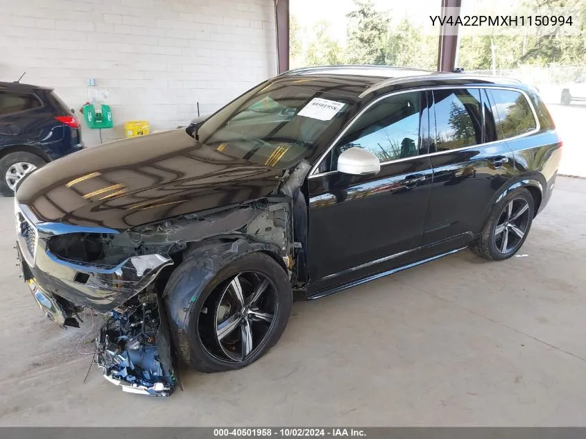 YV4A22PMXH1150994 2017 Volvo Xc90 T6 R-Design