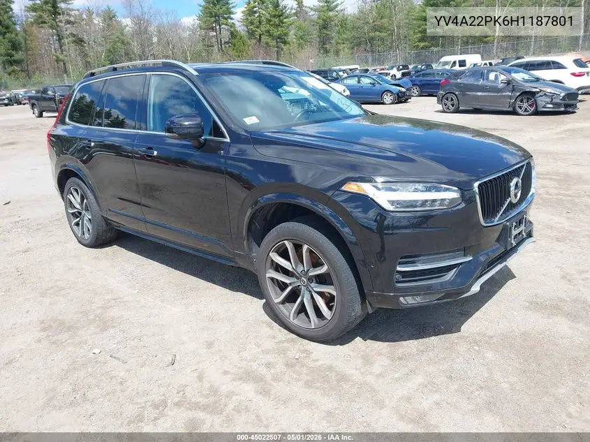 YV4A22PK6H1187801 2017 Volvo Xc90 T6 Momentum