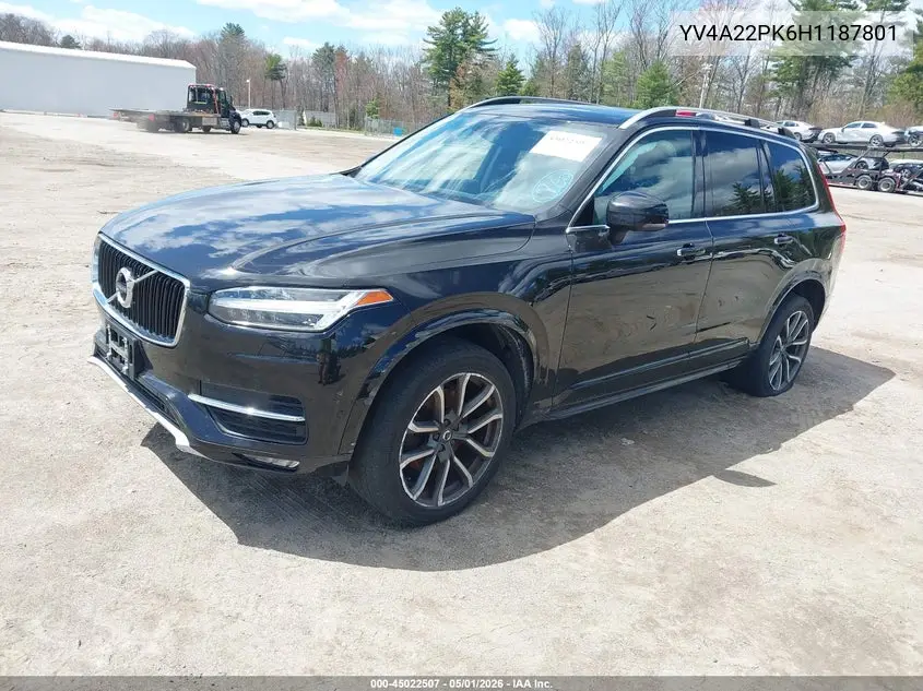 YV4A22PK6H1187801 2017 Volvo Xc90 T6 Momentum