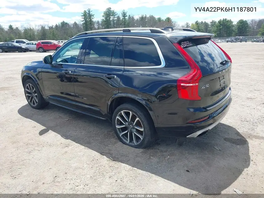 YV4A22PK6H1187801 2017 Volvo Xc90 T6 Momentum
