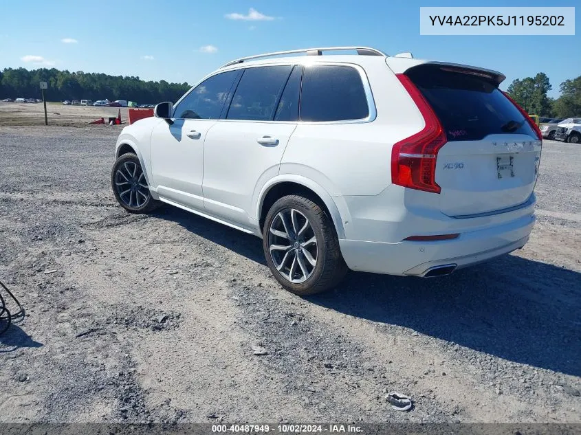 2018 Volvo Xc90 T6 Momentum VIN: YV4A22PK5J1195202 Lot: 40487949