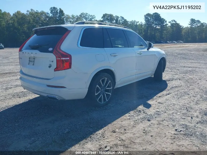 2018 Volvo Xc90 T6 Momentum VIN: YV4A22PK5J1195202 Lot: 40487949