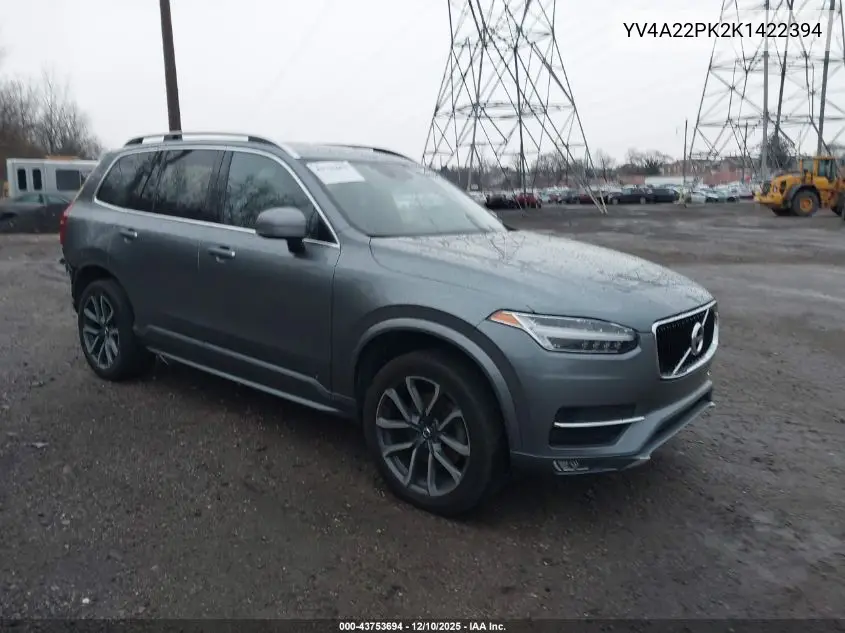 YV4A22PK2K1422394 2019 Volvo Xc90 T6 Momentum