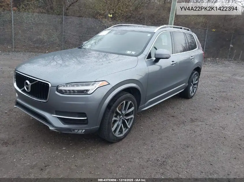 YV4A22PK2K1422394 2019 Volvo Xc90 T6 Momentum
