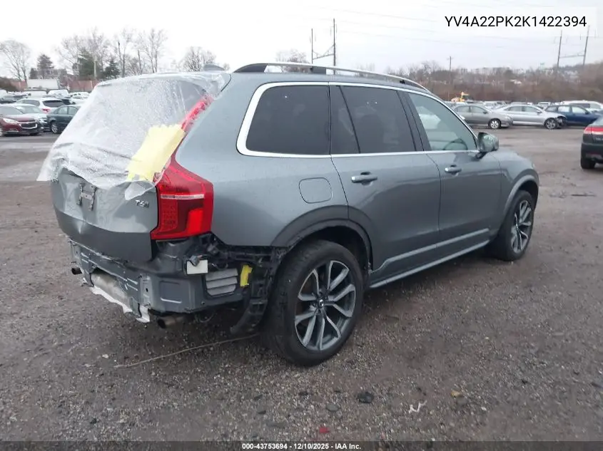 YV4A22PK2K1422394 2019 Volvo Xc90 T6 Momentum