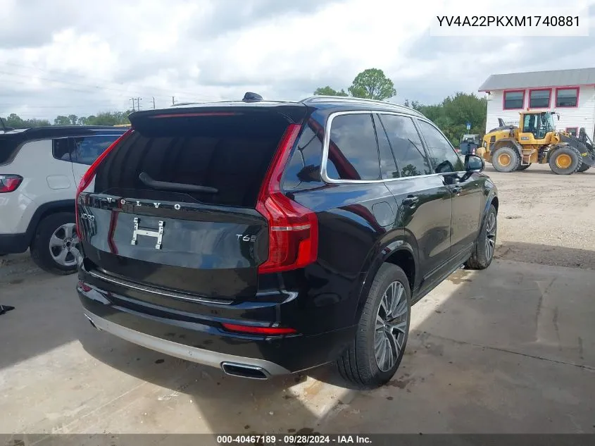 YV4A22PKXM1740881 2021 Volvo Xc90 T6 Momentum 7 Passenger