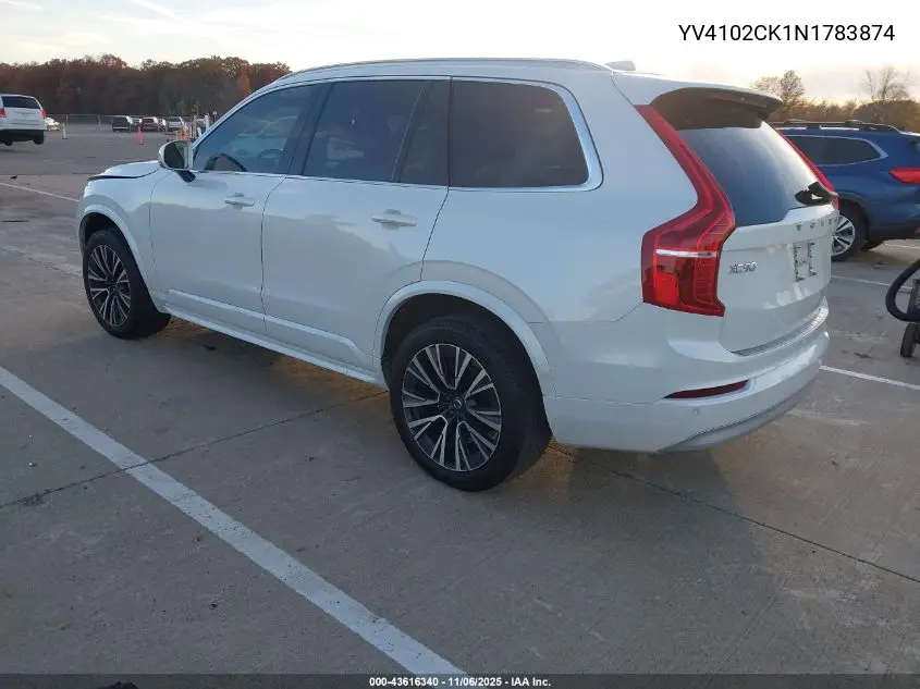 YV4102CK1N1783874 2022 Volvo Xc90 T5 Momentum 7 Passenger