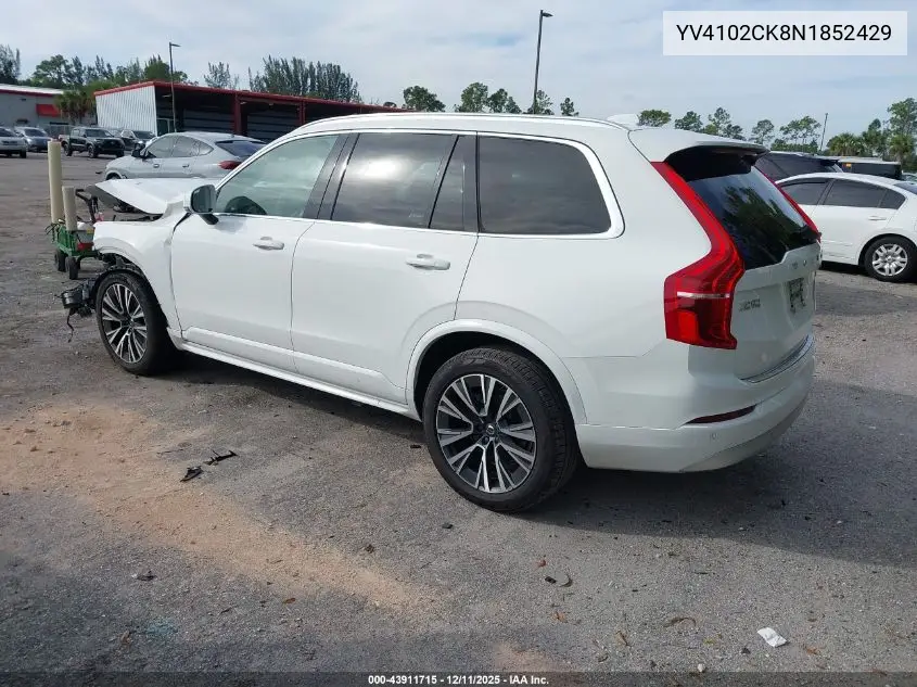 YV4102CK8N1852429 2022 Volvo Xc90 T5 Momentum 7 Passenger