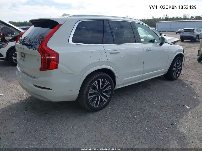 YV4102CK8N1852429 2022 Volvo Xc90 T5 Momentum 7 Passenger