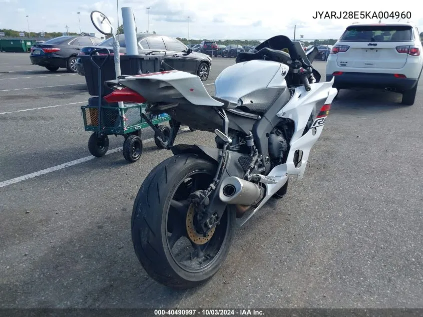 JYARJ28E5KA004960 2019 Yamaha Yzfr6