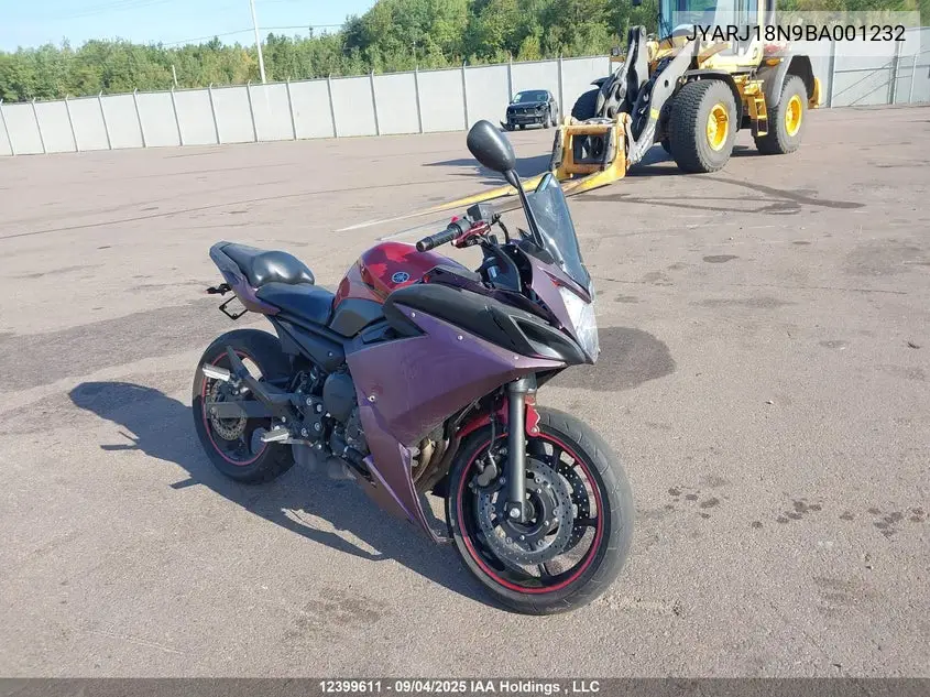 2011 Yamaha Fz6 R VIN: JYARJ18N9BA001232 Lot: 12399611