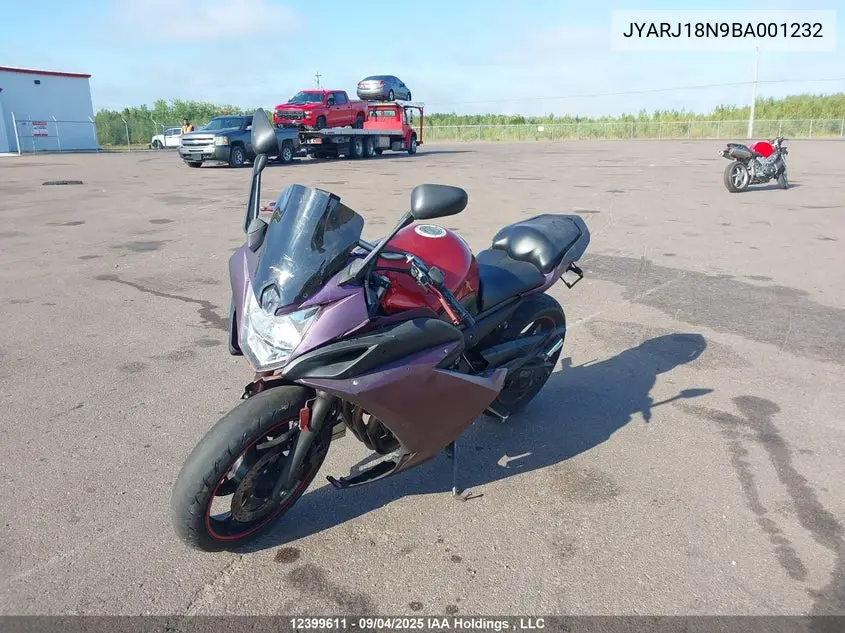 2011 Yamaha Fz6 R VIN: JYARJ18N9BA001232 Lot: 12399611