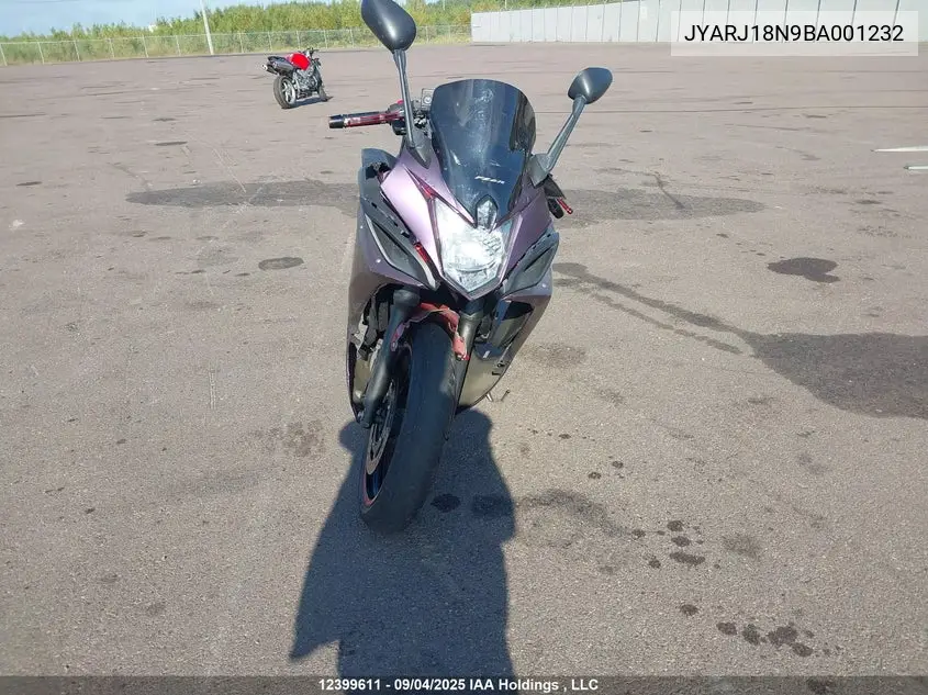 2011 Yamaha Fz6 R VIN: JYARJ18N9BA001232 Lot: 12399611