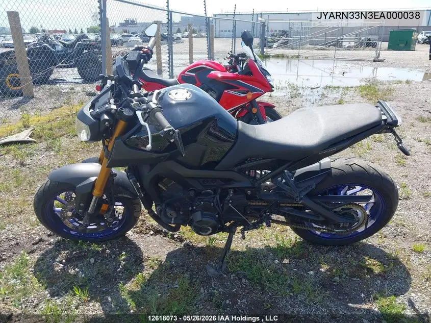 2014 Yamaha Fz09 VIN: JYARN33N3EA000038 Lot: 12618073