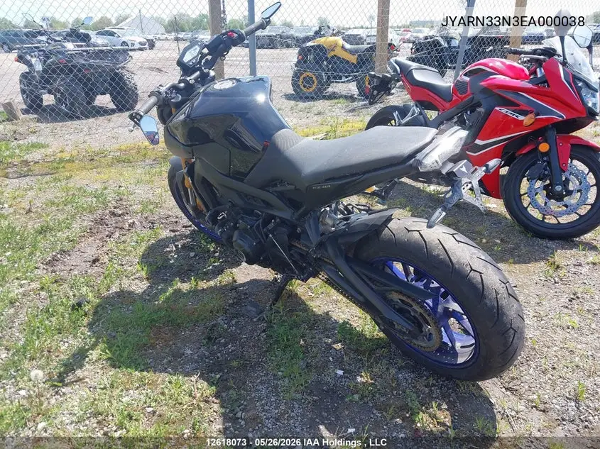 2014 Yamaha Fz09 VIN: JYARN33N3EA000038 Lot: 12618073