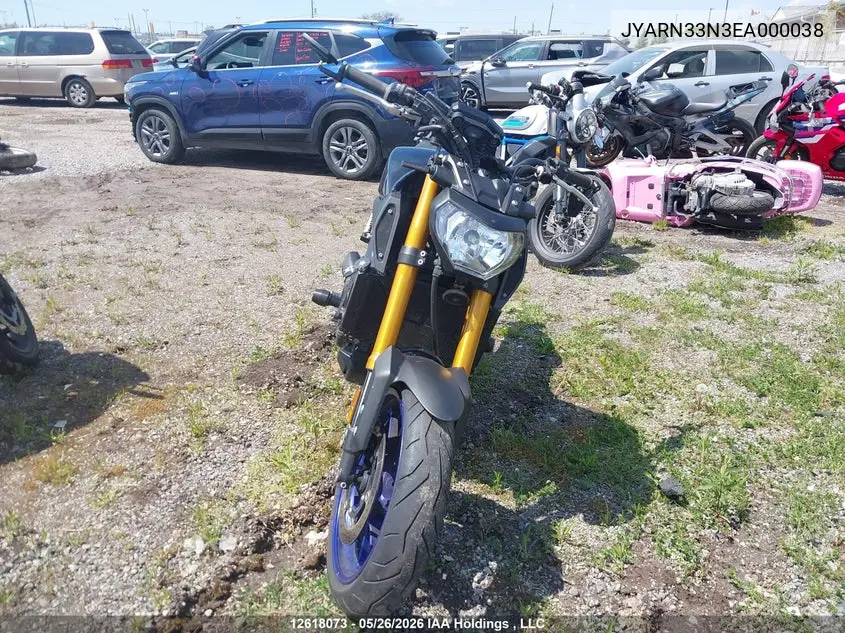 2014 Yamaha Fz09 VIN: JYARN33N3EA000038 Lot: 12618073