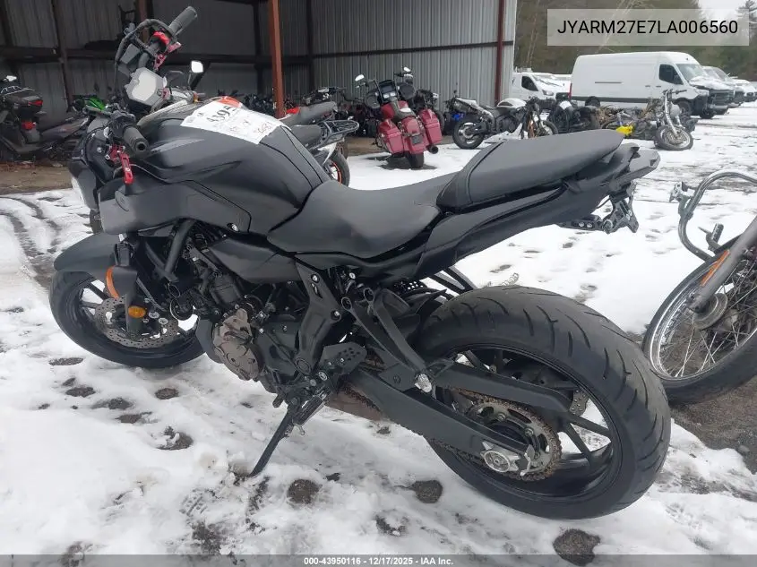 JYARM27E7LA006560 2020 Yamaha Mt07