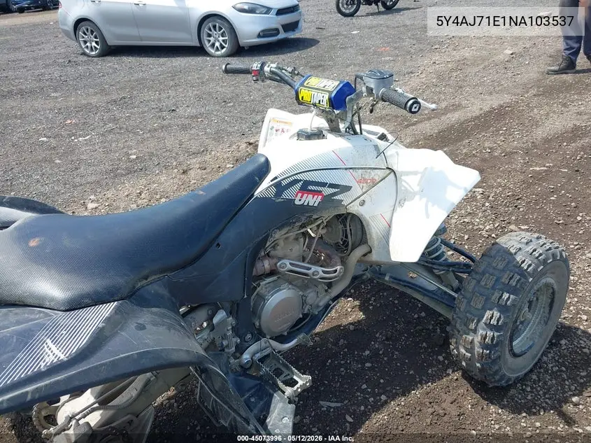 2022 Yamaha Yfz450 R VIN: 5Y4AJ71E1NA103537 Lot: 45073996