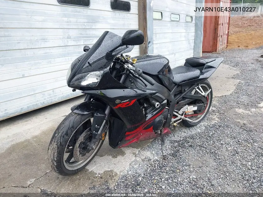 2003 Yamaha Yzfr1 VIN: JYARN10E43A010227 Lot: 45038359