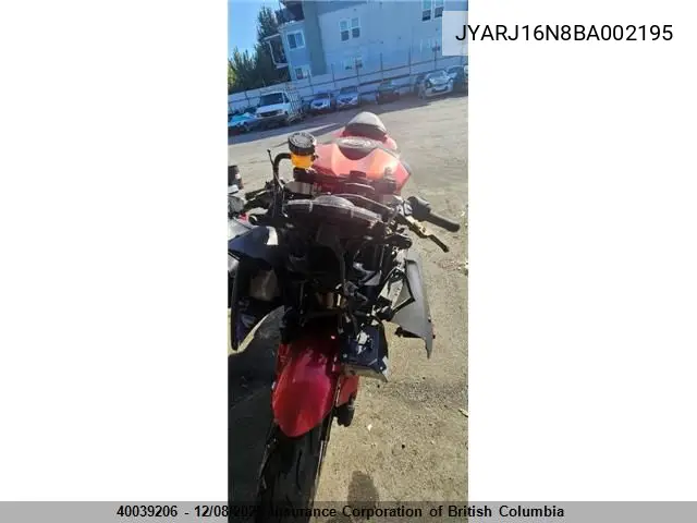 JYARJ16N8BA002195 2011 Yamaha Yzfr6
