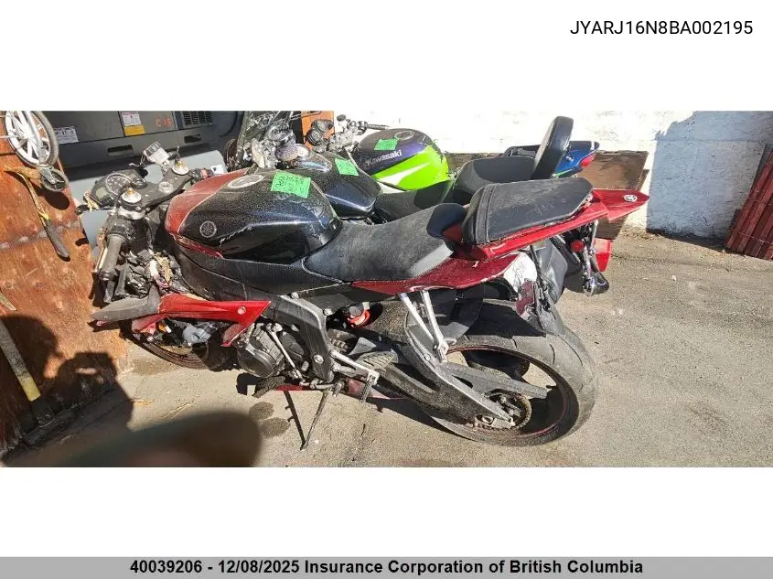 JYARJ16N8BA002195 2011 Yamaha Yzfr6