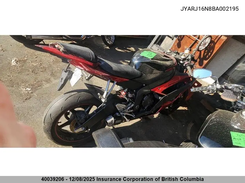 JYARJ16N8BA002195 2011 Yamaha Yzfr6