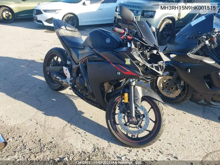 MH3RH15N9HK001515 2017 Yamaha Yzfr3 A